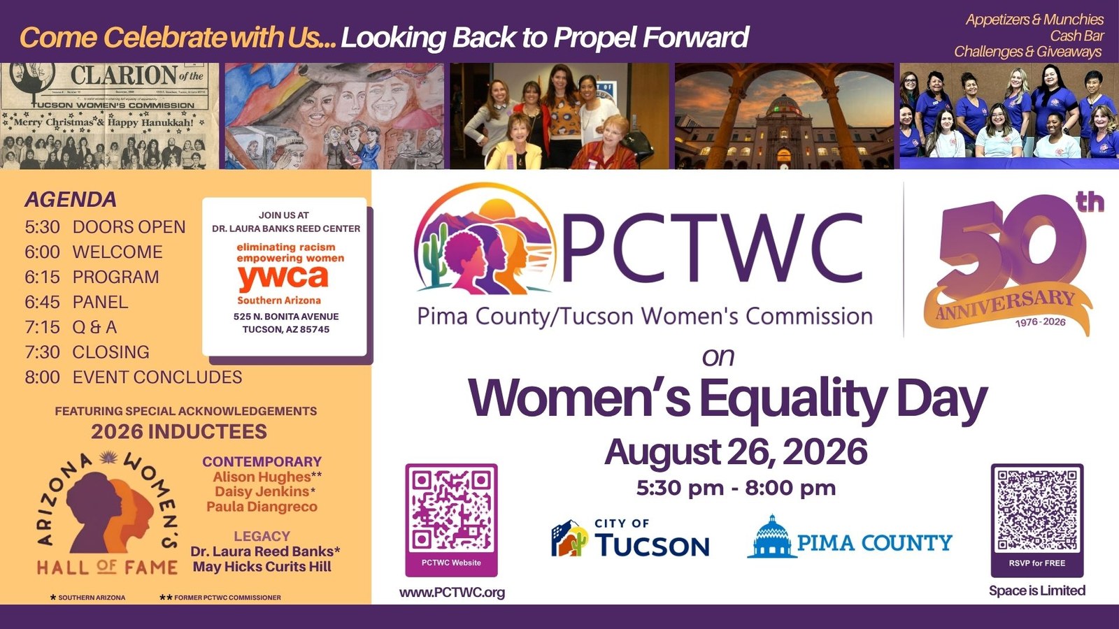 PCTWC 50th Anniversary — Women's Equality Day, August 26, 2026, YWCA of Southern Arizona