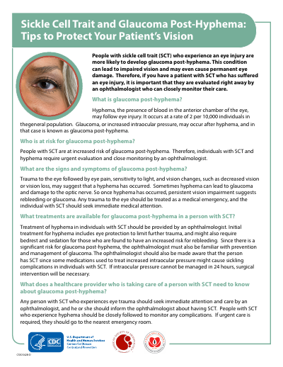 Sickle Cell Trait and Glaucoma Post-Hyphema — Provider Brief preview